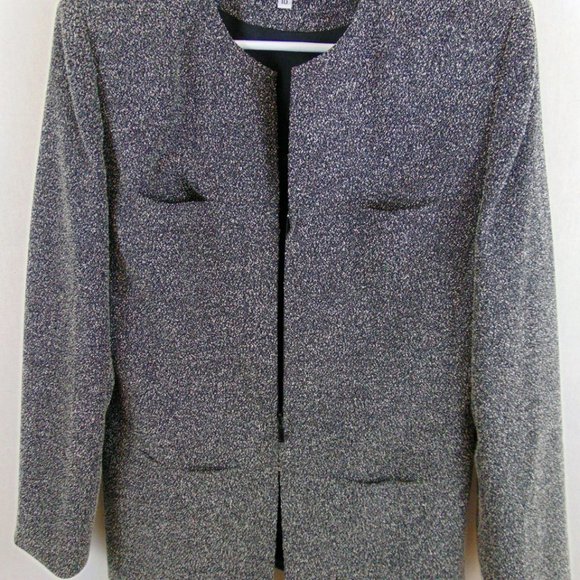 Vintage Black and Grey Suit Jacket - Size 10 - Picture 5 of 7